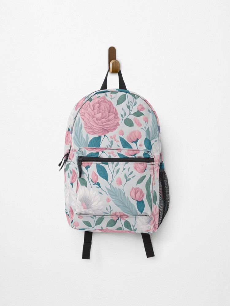 Thumbnail 1 of 3, Backpack, Romantic Flower Pattern_4 designed and sold by bubblegarden.