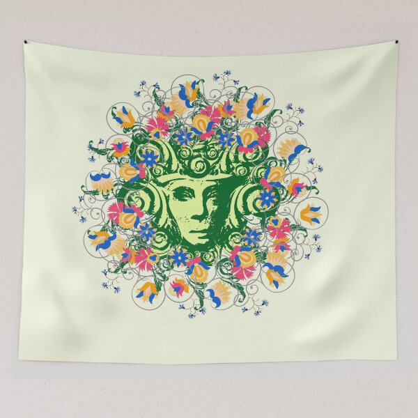 Item preview, Green Woman, large medieval flowers designed and sold by Ricogfx.