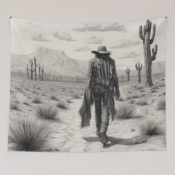 Item preview, A Gunslinger Walking in the Desert designed and sold by Sketch-Shack.
