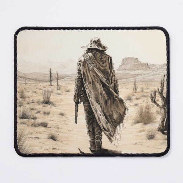 Item preview, A Gunslinger Walking in the Desert designed and sold by Sketch-Shack.