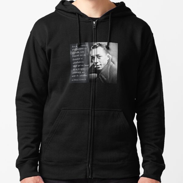 Item preview, Albert Camus portrait and quote: Le seul moyen d'affronter un monde sans designed and sold by artbleed.