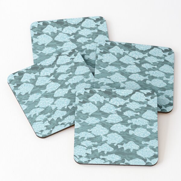 Item preview, Dappled Fish Parade on Grey Blue Ripples Repeat 5748 designed and sold by Art in My Loft.