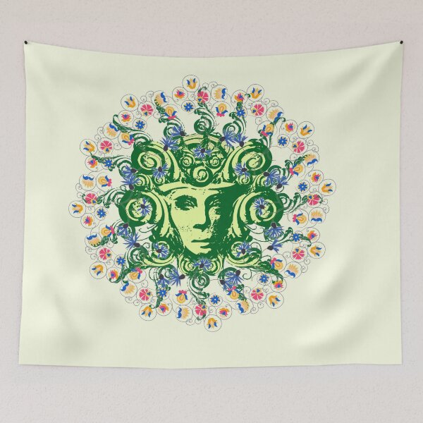 Item preview, Copy of Green Woman, small delicate medieval flowers designed and sold by Ricogfx.