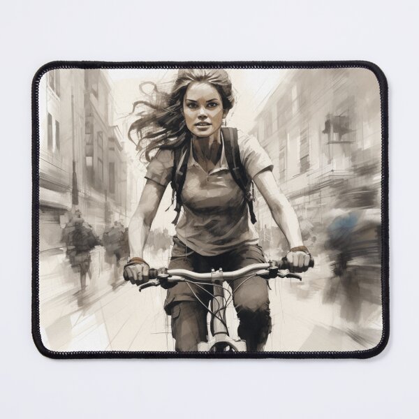Item preview, A Woman Riding a Bike in the City designed and sold by Sketch-Shack.