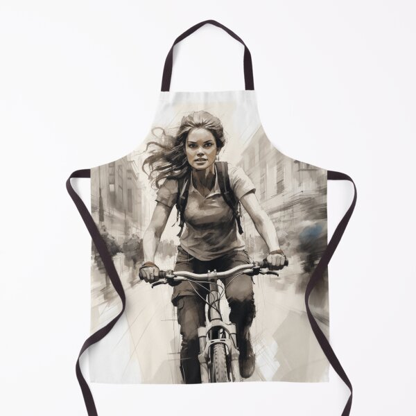 Item preview, A Woman Riding a Bike in the City designed and sold by Sketch-Shack.