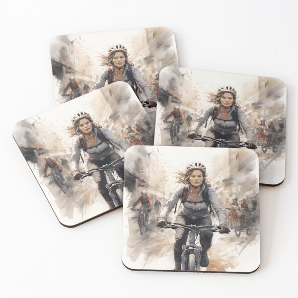 Item preview, A Woman Riding a Bike in the City designed and sold by Sketch-Shack.
