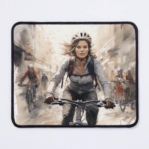 Item preview, A Woman Riding a Bike in the City designed and sold by Sketch-Shack.
