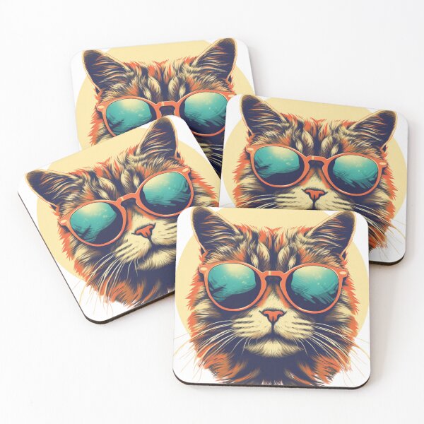 Item preview, retro cat in sunglasses designed and sold by Sylwia Kuc.
