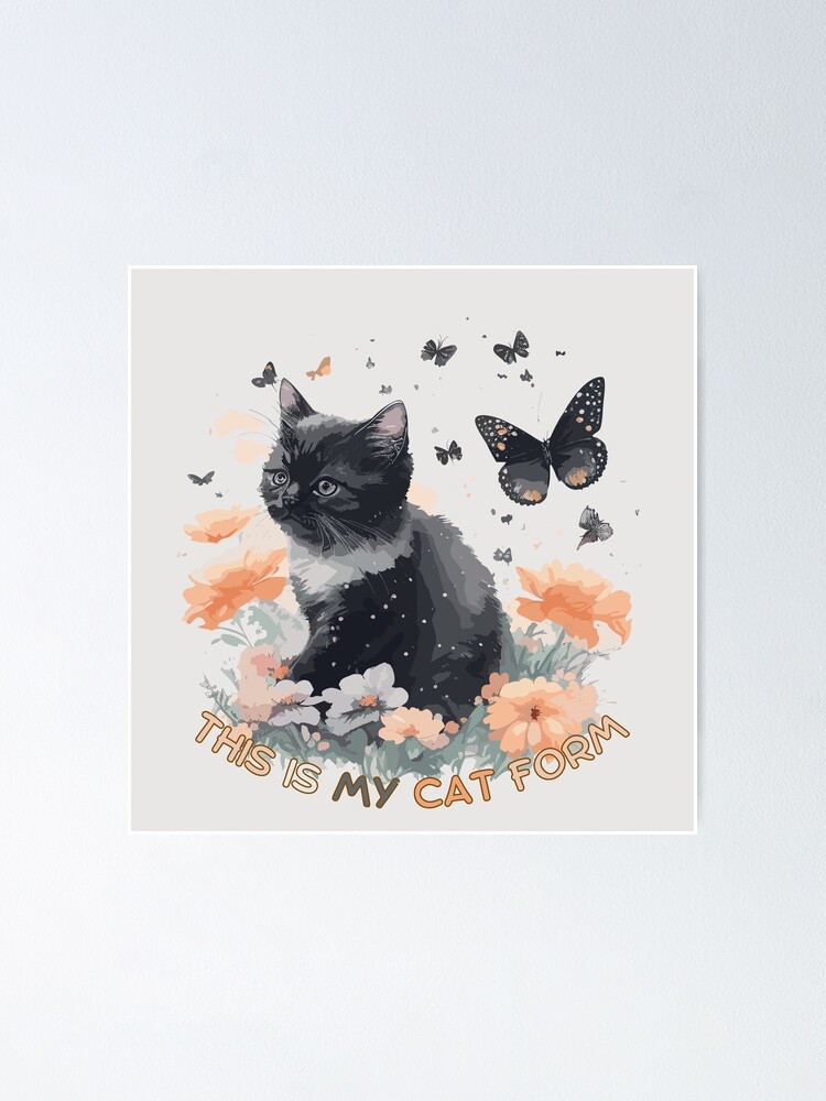 Wall Art Print, Cute Cat