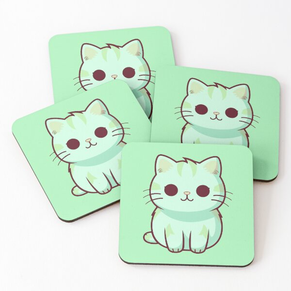 Item preview, Fluffy Cute Green Cat designed and sold by Rauens.