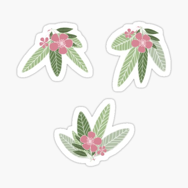 Item preview, Pretty Green Pink House House Flowers designed and sold by SerahO.