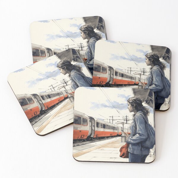 Item preview, A Woman Waiting for the Train designed and sold by Sketch-Shack.