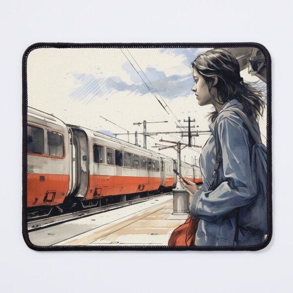 Item preview, A Woman Waiting for the Train designed and sold by Sketch-Shack.