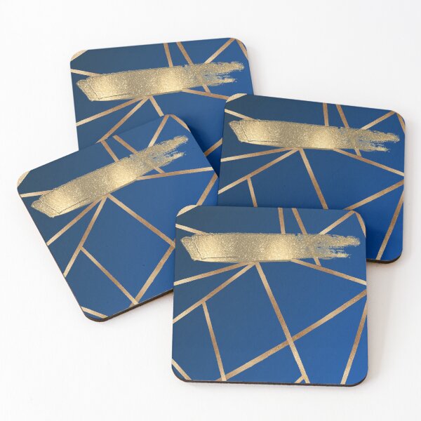Item preview, Geometric golden blue designed and sold by ChonkMonk.