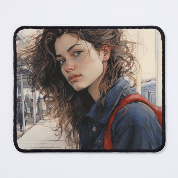 Item preview, A Woman Waiting for the Train designed and sold by Sketch-Shack.