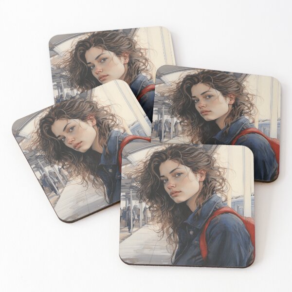 Item preview, A Woman Waiting for the Train designed and sold by Sketch-Shack.
