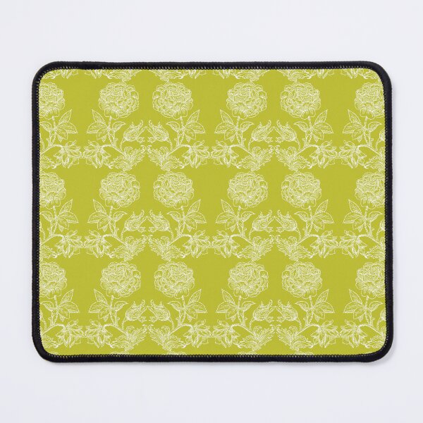 Item preview, Fragrance of Affection and White Roses Pattern on the Mustard Yellow Background designed and sold by IraNiva.