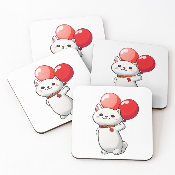Item preview, cute cat with ballon designed and sold by Cuddleblossom.
