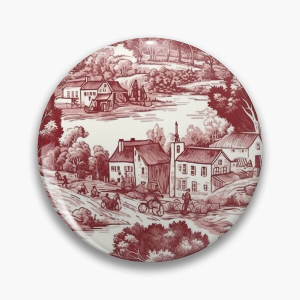 Item preview, Vintage French Toile de Jouy (Red) #2 designed and sold by BrushstrokesA.