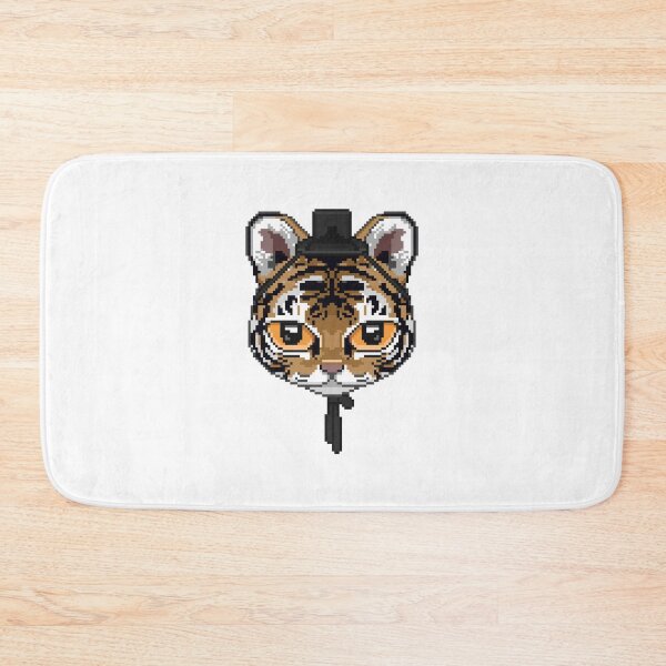 Item preview, Tiger in a gat (Korean traditional hat) pixel art designed and sold by jebi-garden.