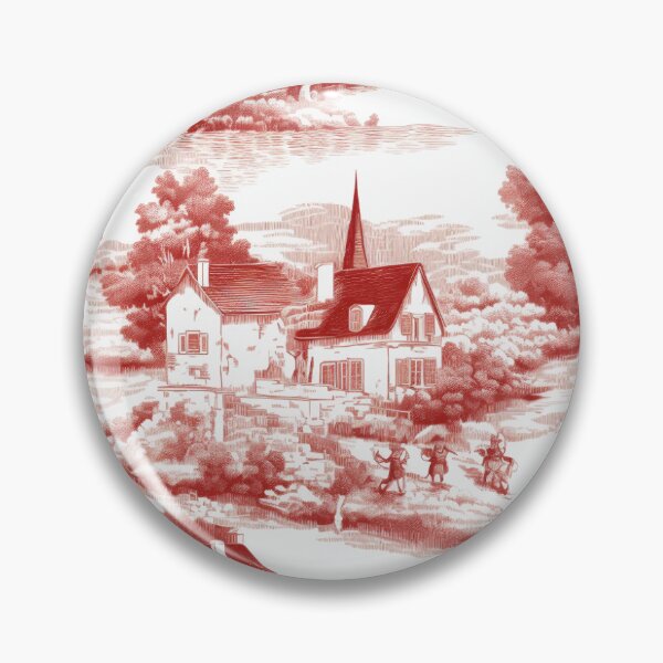 Item preview, Vintage French Toile de Jouy (Red) #1 designed and sold by BrushstrokesA.