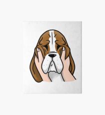 Funny Chubby Cheeks Basset Hound Art Board