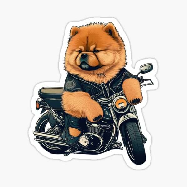 Item preview, Chow Chow riding a Motor Bike designed and sold by HouseOfRosy.