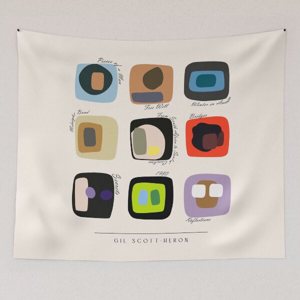 Item preview, Gil Scott-Heron 1971-1981 | Black Abstract Album Art designed and sold by theoralcollage.
