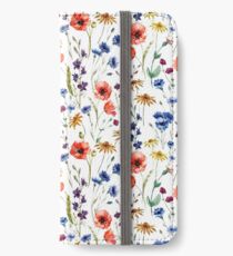 Wildblumen Muster iPhone Flip-Case/Hülle/Skin