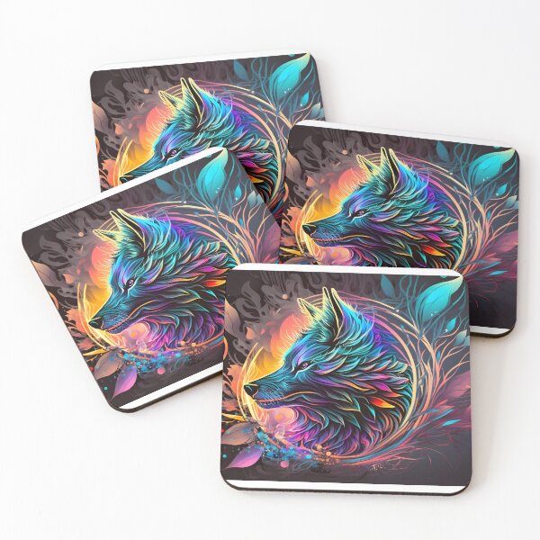 Item preview, Abstract Psychedelic Wolf Face  Art  designed and sold by PeteRascal.