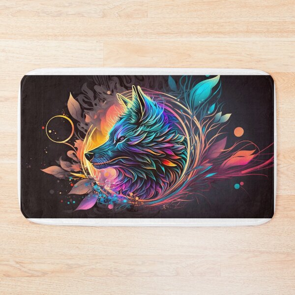 Item preview, Abstract Psychedelic Wolf Face  Art  designed and sold by PeteRascal.
