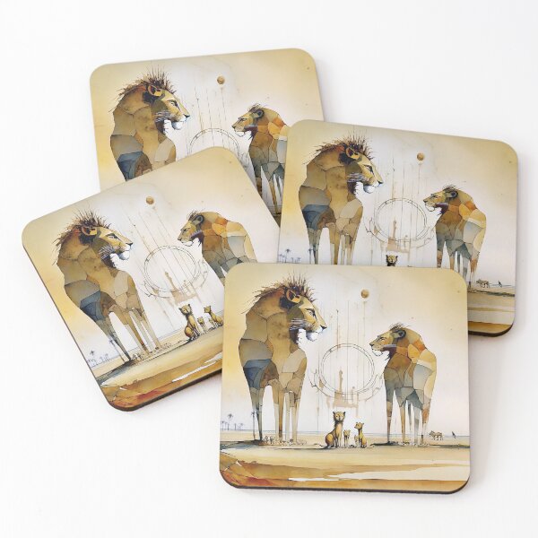 Item preview, lion family designed and sold by Stroka-AI-Art.