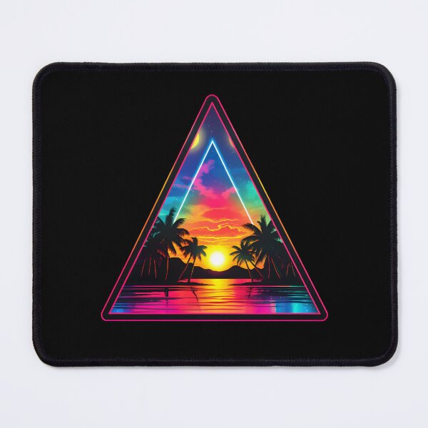 Item preview, Retrowave Tropical Sunset in Triangle designed and sold by Clearmind-Arts.