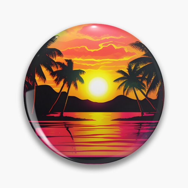 Item preview, Retrowave Tropical Sunset in Triangle designed and sold by Clearmind-Arts.