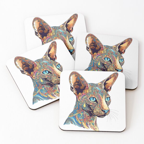 Item preview, Orientalese Short Hair Art: Surreal & Vibrant Feline Prints designed and sold by DooodleGod.