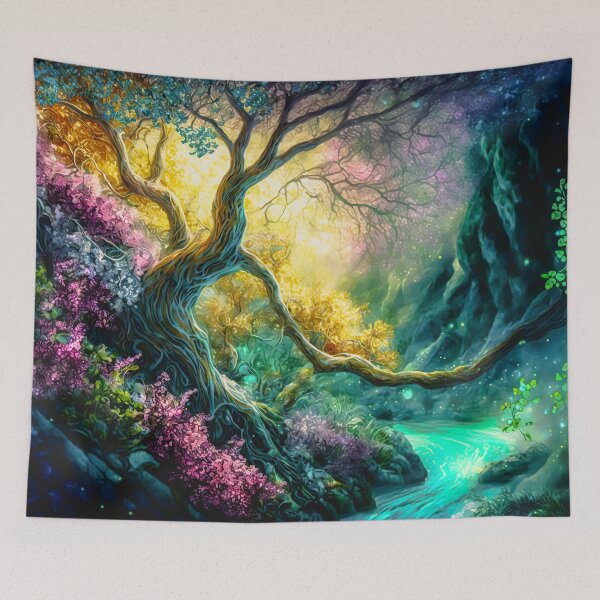 Item preview, Fantasy landscape fairy tale SciFi fantastic colorful worlds designed and sold by goldufeenstaub.