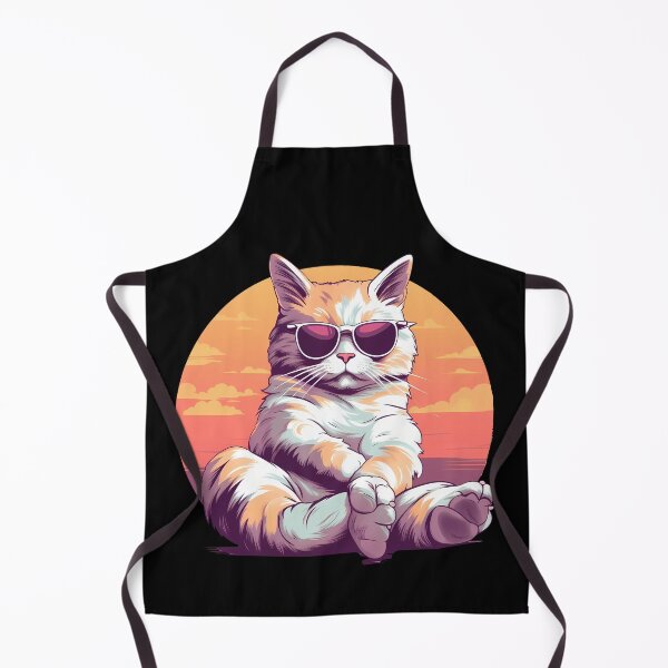 Item preview, Sunset Vibes: Cat in Sunglasses on Beach | Pop Art Illustration designed and sold by BNCH44.