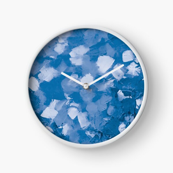 Blue Sky painting. Save the skies acrylic painting. Save the planet. Clouds. Save nature. Global warming. Cute Emotional Gifts for boys girls Boyfriends Girlfriends Woman and Man Clock