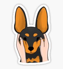 Funny Chubby Cheeks Miniature Pinscher Sticker