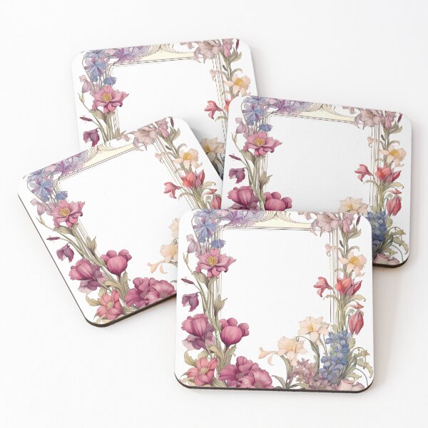 Item preview, Art deco wild flowers frame designed and sold by tropicaltee.