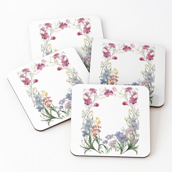 Item preview, Art deco wild flowers frame designed and sold by tropicaltee.