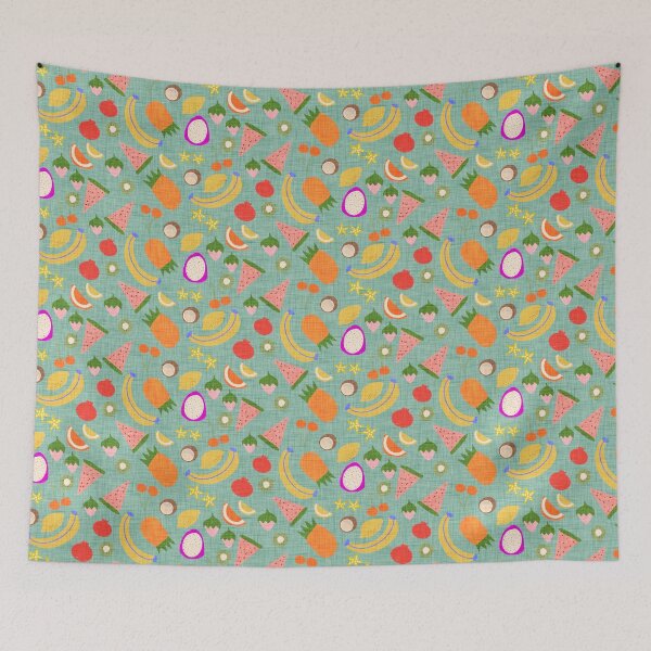 Item preview, Tropical Fruits Cute Summer Breeze Blue designed and sold by susycosta.