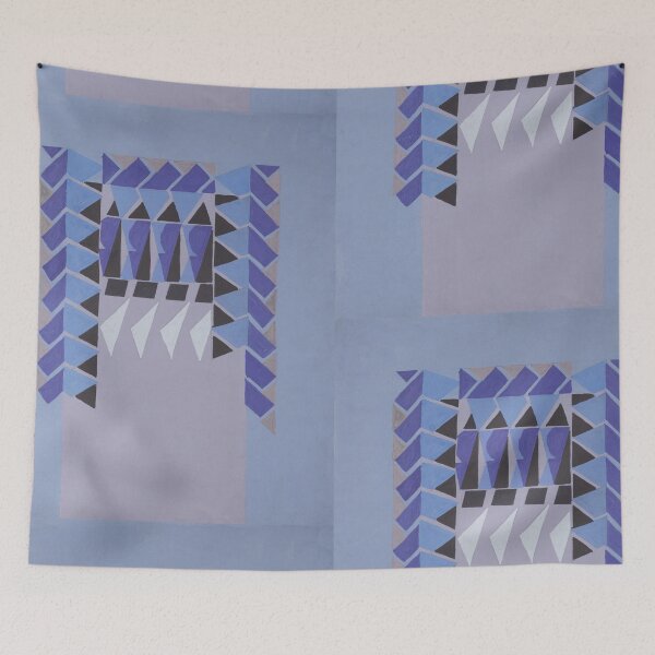 Item preview, Abstract Art Triangle Blue Tribal designed and sold by lalatrash.