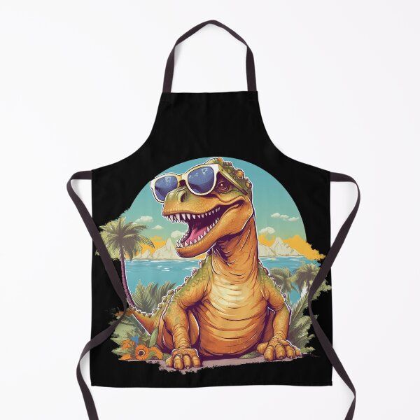 Item preview, Sun-Kissed Dino Delight: Sunglasses-Wearing Dinosaur in Sand | Realistic Tropical Landscape designed and sold by BNCH44.