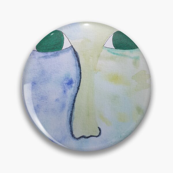 Item preview, quirky face with green eyes designed and sold by cardanart.