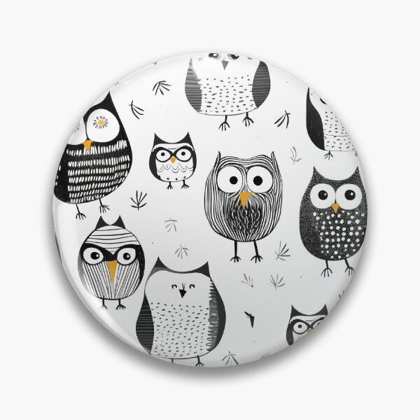 Item preview, Cute black and white owls seamless pattern designed and sold by thesighshop.