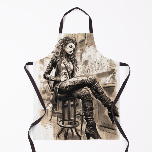 Item preview, A Punk Rock Young Woman at a Bar designed and sold by Sketch-Shack.