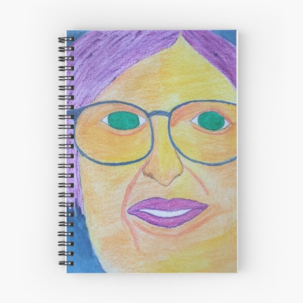 Item preview, Quirky lady with glasses and purple hair designed and sold by cardanart.