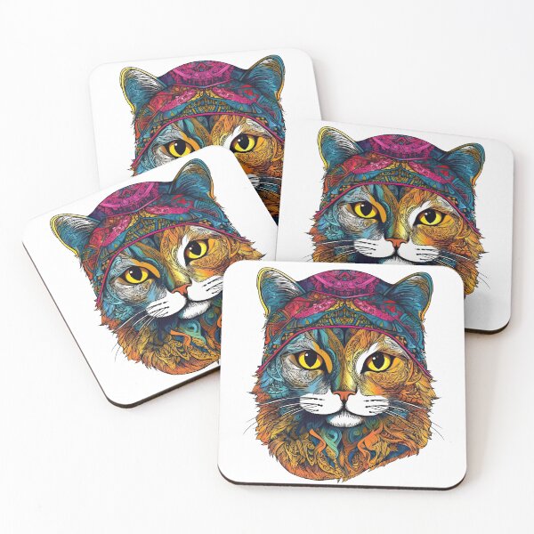 Item preview, Colorful Persian Cat Portrait Art - Feline Design & Illustration by Colorful Persian Cat Creations designed and sold by DooodleGod.