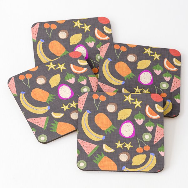 Item preview, Tropical Fruits Cute Summer Breeze Charcoal designed and sold by susycosta.